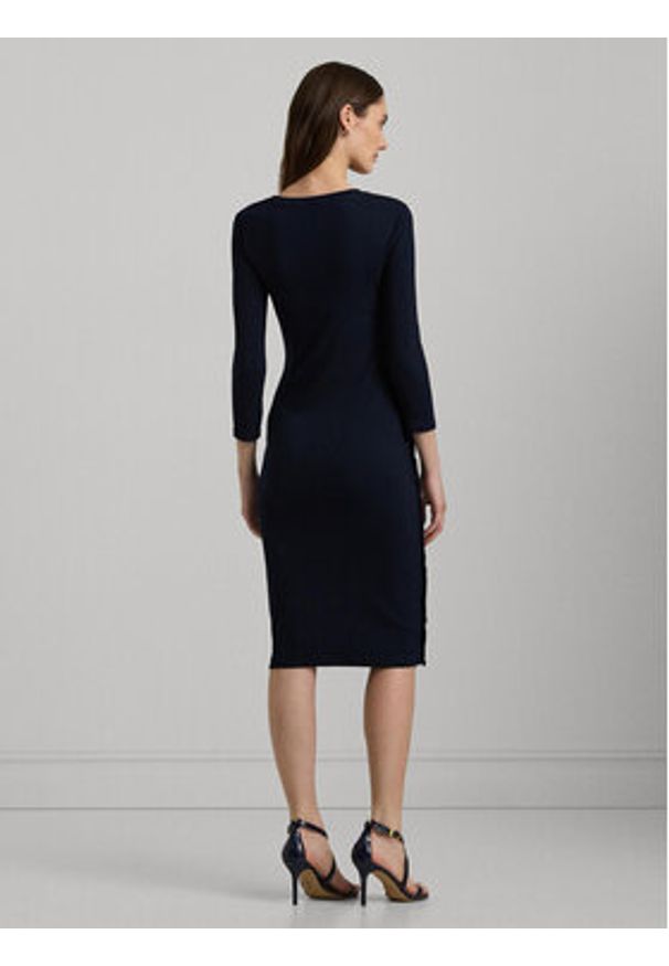 Lauren Ralph Lauren Sukienka codzienna 250940561001 Granatowy Slim Fit. Okazja: na co dzień. Kolor: niebieski. Materiał: bawełna. Typ sukienki: proste. Styl: casual