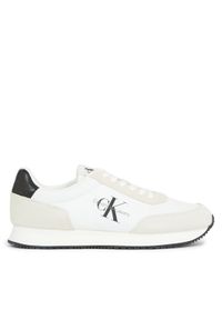 Calvin Klein Jeans Sneakersy Retro Runner Su-Ny Mono YM0YM00746 Biały. Kolor: biały. Materiał: materiał