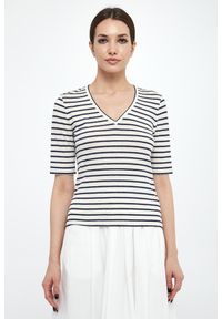 Weekend Max Mara - T-shirt damski lniany Opzione WEEKEND MAX MARA. Materiał: len