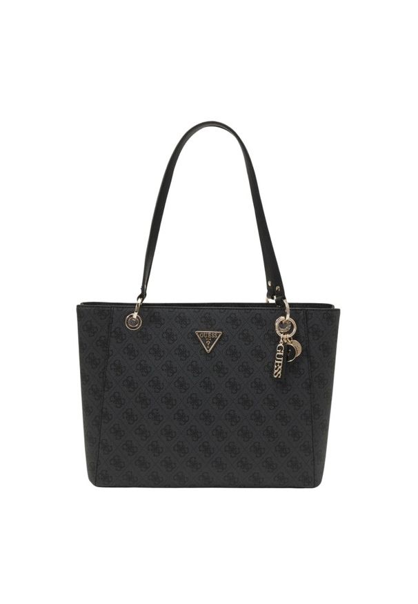 Guess - GUESS Szara shopperka damska Noelle Tote. Kolor: szary. Materiał: skórzane