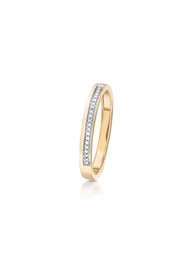 W.KRUK Unikalny Pierścionek Złoty - złoto 585, Diament 0,03ct - ZPA/PB+356. Materiał: złote. Kolor: złoty. Wzór: jednolity, gładki. Kamień szlachetny: diament