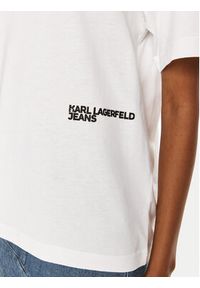 Karl Lagerfeld Jeans T-Shirt 245J1705 Biały Regular Fit. Kolor: biały. Materiał: bawełna #4