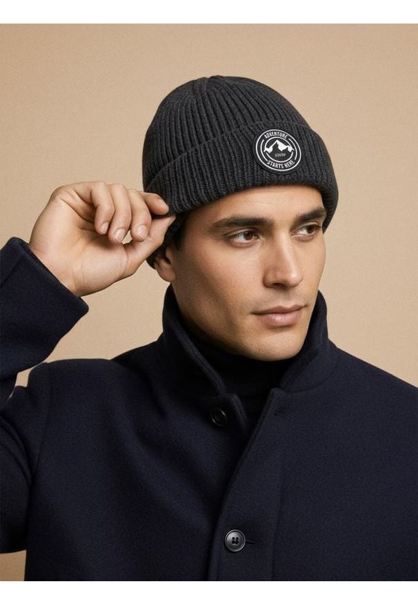 Sinsay - Czapka beanie - szary. Kolor: szary