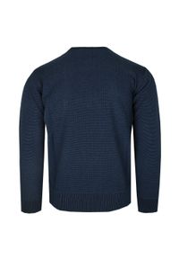 Męski Sweter Pako Jeans - Wełniany - Granatowy Melanż. Kolor: niebieski. Materiał: wełna, akryl. Wzór: melanż. Styl: klasyczny, elegancki
