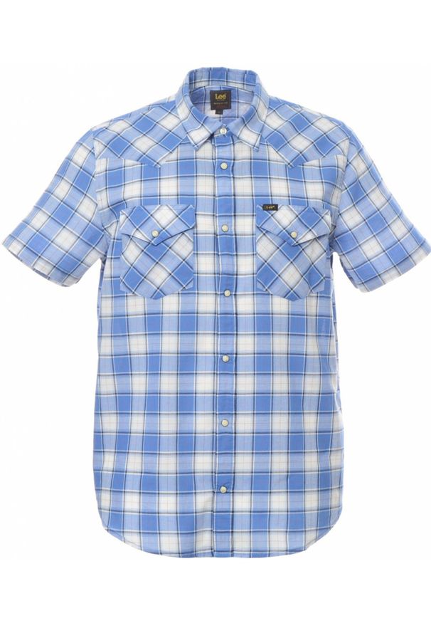 Lee - LEE SS WESTERN SHIRT MĘSKA KOSZULA KRÓTKI RĘKAW BLUE UNION L66OOBUF 112145389. Długość rękawa: krótki rękaw. Długość: krótkie