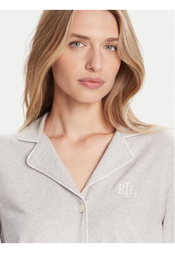 Lauren Ralph Lauren - LAUREN RALPH LAUREN Piżama ILN92453 Szary Regular Fit. Kolor: szary. Materiał: bawełna