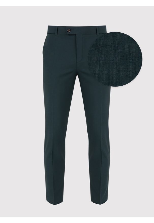 Pako Lorente - PAKO LORENTE – Wełniane zielone spodnie garniturowe. Kolor: zielony. Materiał: wełna. Styl: elegancki