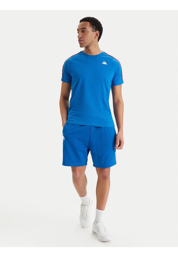Kappa T-Shirt Banda Coen 303UV10 Niebieski Slim Fit. Kolor: niebieski. Materiał: bawełna