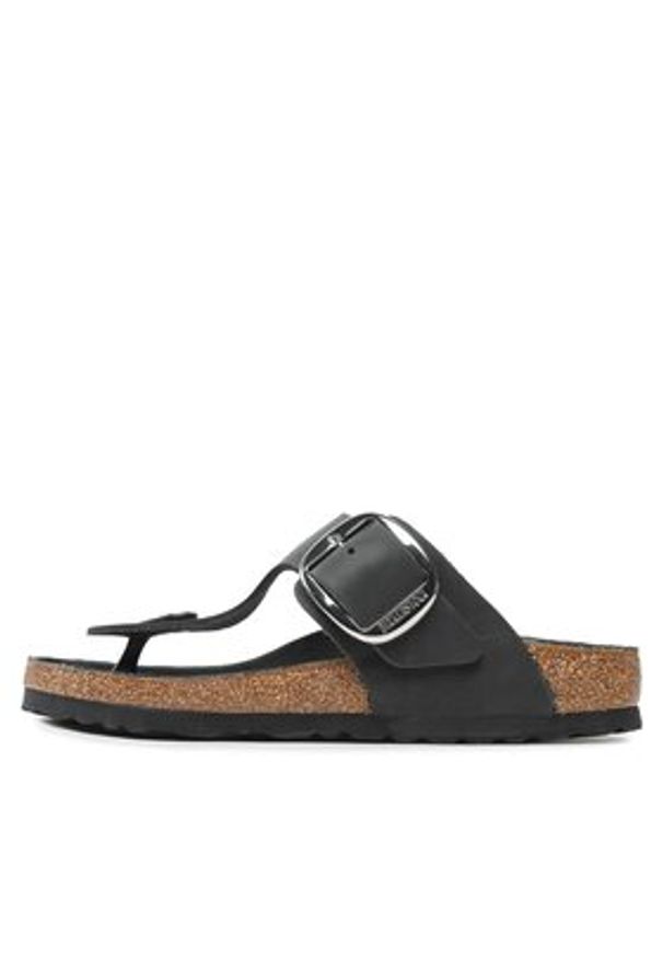 Birkenstock Japonki Gizeh Big Buckle 1023337 Czarny. Kolor: czarny. Materiał: nubuk, skóra