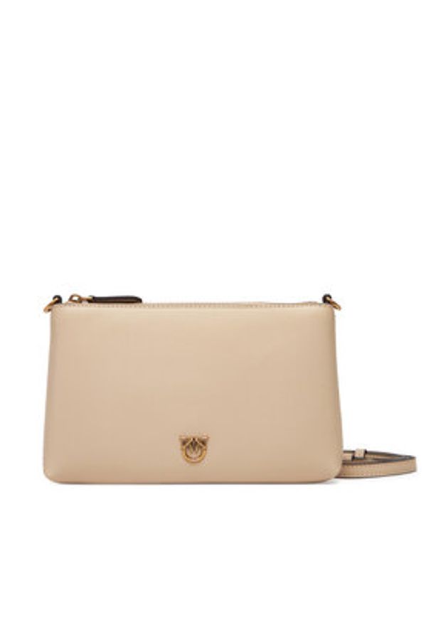 Pinko - PINKO Torebka Flat Horizontal Mini AI 25-26 104277 A0F1 Beżowy. Kolor: beżowy. Materiał: skórzane