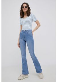 Pieces jeansy damskie high waist. Stan: podwyższony. Kolor: niebieski #3