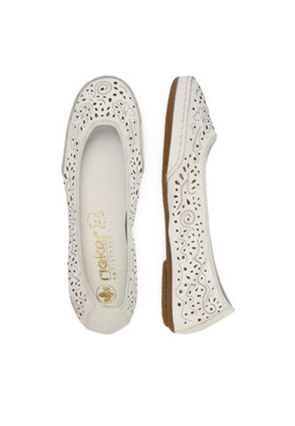 Rieker Baleriny CEO-41460-80 Biały. Kolor: biały. Materiał: skóra