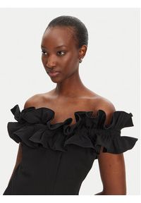 ROTATE Sukienka koktajlowa 113810100 Czarny Slim Fit. Kolor: czarny. Materiał: syntetyk, wiskoza. Styl: wizytowy #2