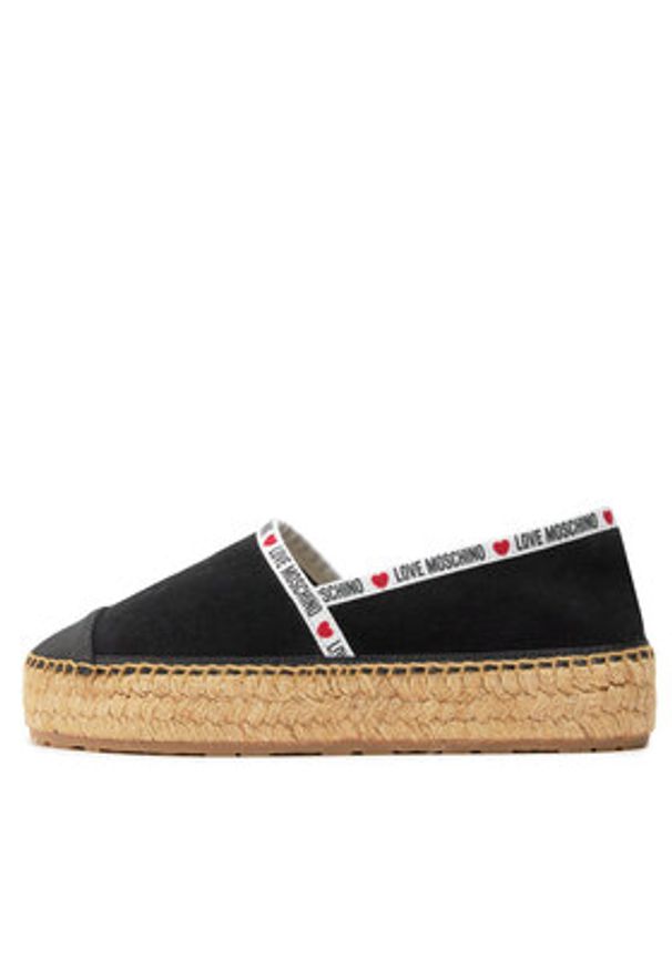Love Moschino - LOVE MOSCHINO Espadryle JA10553G0IIG0000 Czarny. Kolor: czarny. Materiał: skóra, zamsz