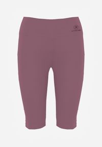 Renee - Fioletowe Szorty Bikery High Waist z Wyszczuplającym Pasem Briarrose. Okazja: na co dzień. Stan: podwyższony. Kolor: fioletowy. Materiał: len. Styl: casual, sportowy #7