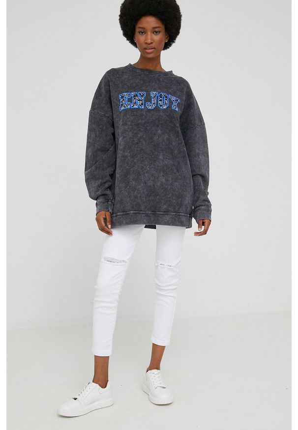 Answear Lab bluza damska kolor szary z nadrukiem. Kolor: szary. Wzór: nadruk. Styl: wakacyjny