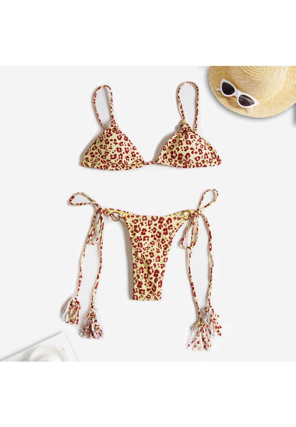 Intica - Bikini ze sznureczkami na plażę i basen Izeta. Kolor: wielokolorowy. Materiał: materiał