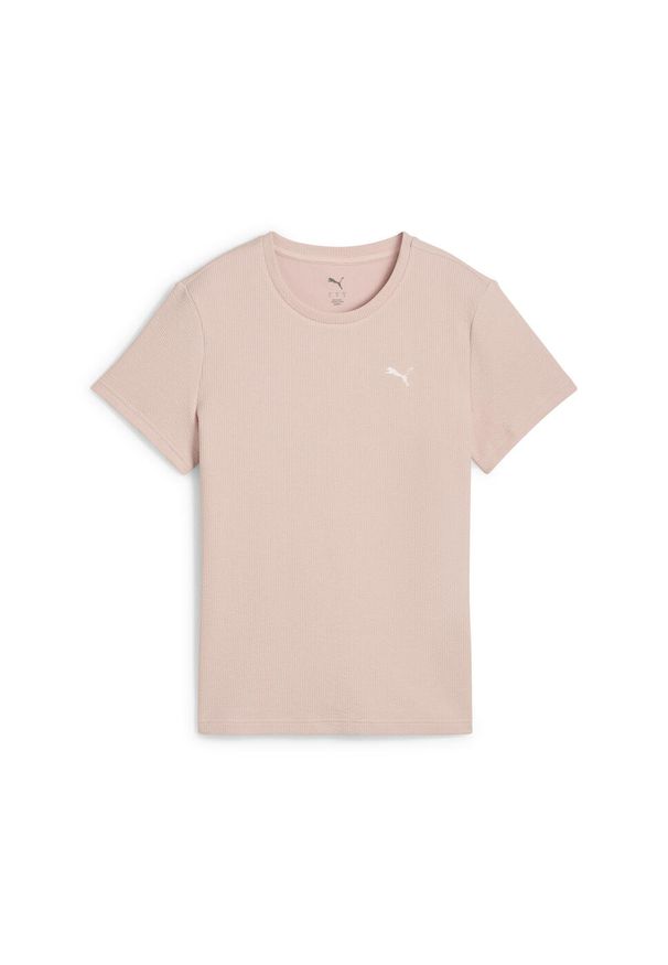 Puma - Damska koszulka HER PUMA Rose Quartz Pink. Kolor: różowy. Materiał: materiał. Wzór: haft