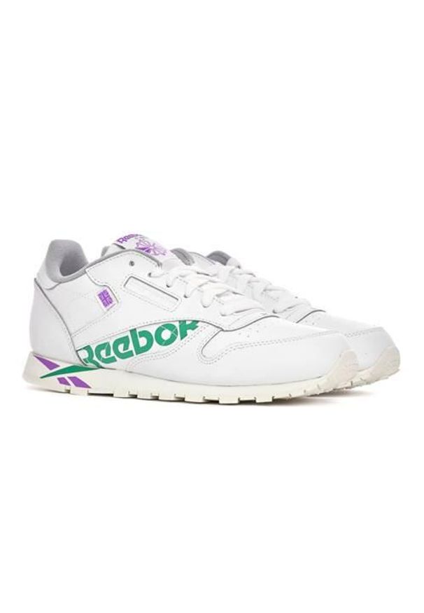 Buty do chodzenia damskie Reebok CL Lthr. Zapięcie: sznurówki. Kolor: biały, wielokolorowy. Materiał: syntetyk, tkanina, materiał. Szerokość cholewki: normalna. Sport: turystyka piesza