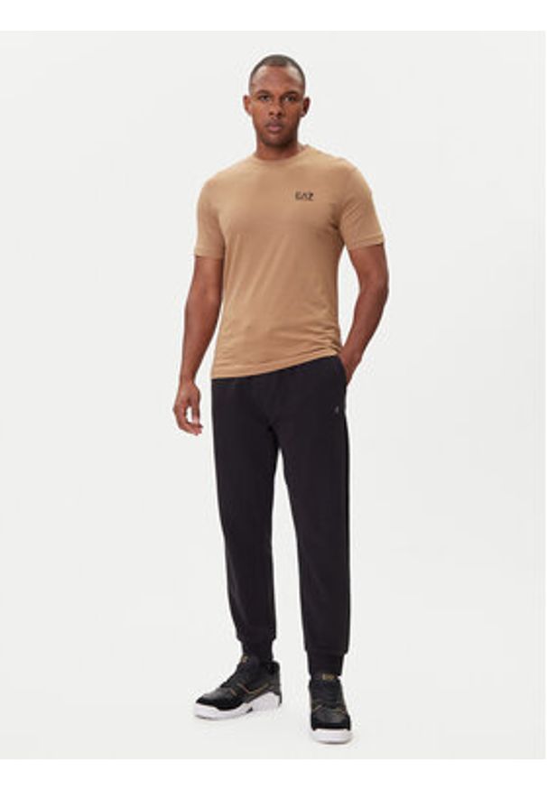 EA7 Emporio Armani T-Shirt 8NPT25 PJVPZ U6171 Beżowy Regular Fit. Kolor: beżowy. Materiał: bawełna