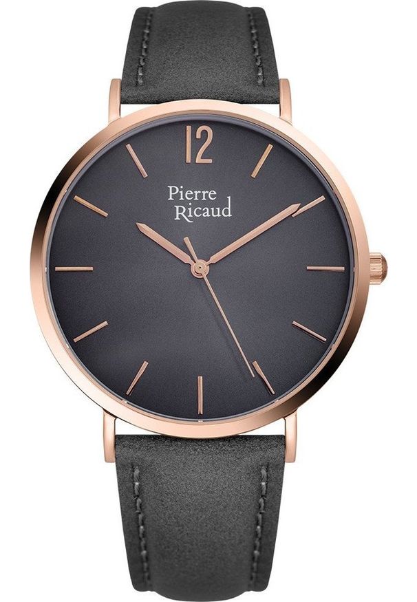 Zegarek Pierre Ricaud Zegarek męski Pierre Ricaud P91078.9G57Q szary. Kolor: szary