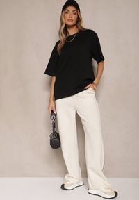 Renee - Czarny Basicowy T-shirt z Bawełny Meranissea. Okazja: na co dzień. Kolor: czarny. Materiał: bawełna. Styl: klasyczny, casual #4