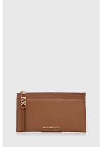 MICHAEL Michael Kors portfel skórzany damski kolor brązowy. Kolor: brązowy. Materiał: skóra