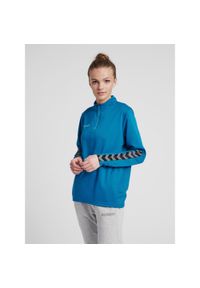 Bluza do piłki nożnej damska Hummel demi-zip hml AUTHENTIC. Kolor: turkusowy, niebieski, wielokolorowy