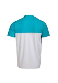 Koszulka męska Joma Smash Short Sleeve Polo white/blue M. Typ kołnierza: polo. Kolor: biały, niebieski, wielokolorowy. Materiał: poliester