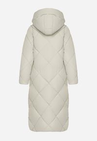 Born2be - Jasnozielona Kurtka Płaszcz z Geometrycznym Pikowaniem Johnatta. Kolor: zielony. Wzór: geometria #7