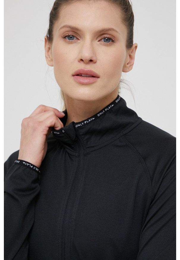 Only Play bluza damska kolor czarny gładka. Okazja: na co dzień. Kolor: czarny. Materiał: dzianina. Długość rękawa: raglanowy rękaw. Wzór: gładki. Styl: casual