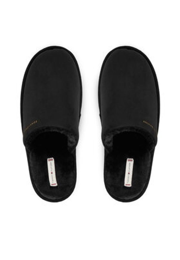 TOMMY HILFIGER - Tommy Hilfiger Kapcie Soft House Shoe FW0FW08853 Czarny. Kolor: czarny. Materiał: materiał