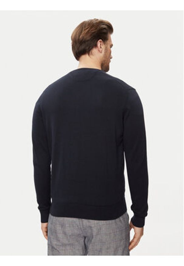 Bugatti Sweter 7300 95510 Granatowy Regular Fit. Kolor: niebieski. Materiał: bawełna