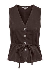 only - ONLY Top Silla 15374051 Brązowy Regular Fit. Kolor: brązowy. Materiał: bawełna #1