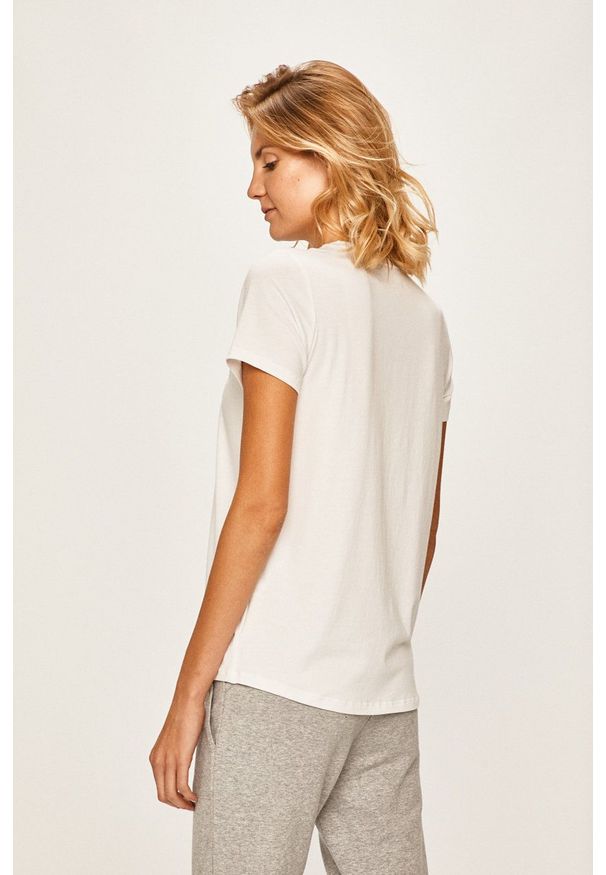 DKNY - Dkny - T-shirt. Okazja: na co dzień. Kolor: biały. Materiał: dzianina. Wzór: nadruk. Styl: casual