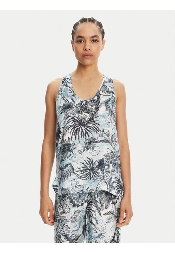 Just Cavalli Spodnie materiałowe 78PAA120 Niebieski Loose Fit. Kolor: niebieski. Materiał: wiskoza