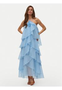 Vero Moda Sukienka letnia Delillah 10338846 Niebieski jasny Regular Fit. Kolor: niebieski. Materiał: syntetyk. Sezon: lato #1