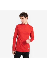 KIPSTA - Bluza piłkarska Kipsta CLR półsuwak. Kolor: czerwony. Materiał: skóra, materiał. Sport: piłka nożna