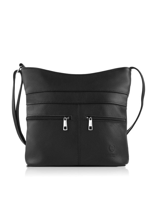 Listonoszka skórzana PAOLO PERUZZI Z-53-BL. Kolor: czarny. Materiał: skórzane