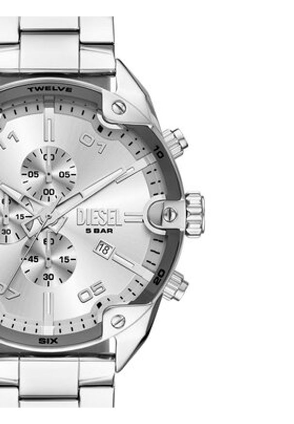 Diesel Zegarek Spiked Chronograph DZ4677 Srebrny. Kolor: srebrny