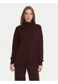 Kontatto Sweter 3M0822C Brązowy Relaxed Fit. Kolor: brązowy. Materiał: syntetyk