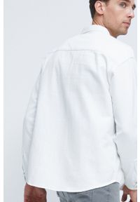 medicine - Medicine koszula bawełniana męska kolor biały relaxed z kołnierzykiem klasycznym. Typ kołnierza: kołnierzyk klasyczny. Kolor: biały. Materiał: bawełna. Długość rękawa: długi rękaw. Długość: długie. Wzór: nadruk. Styl: klasyczny #6