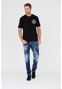 Just Cavalli - JUST CAVALLI Czarny męski t-shirt Fiche, Rozmiar S. Kolor: czarny #4