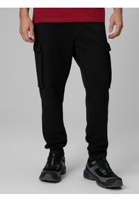 4f - 4F Spodnie dresowe cargo męskie - czarne XL. Kolor: czarny. Materiał: dresówka #2
