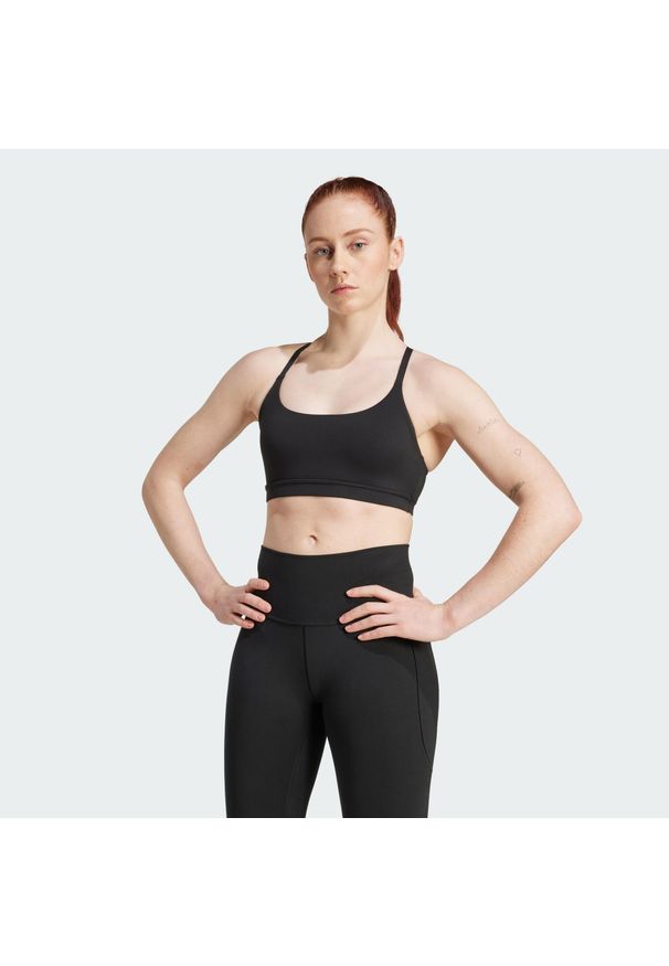 Adidas - Biustonosz adidas All Me Light Support. Kolor: czarny. Sport: joga i pilates
