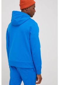 New Balance bluza męska z kapturem z nadrukiem. Typ kołnierza: kaptur. Kolor: niebieski. Materiał: bawełna. Wzór: nadruk