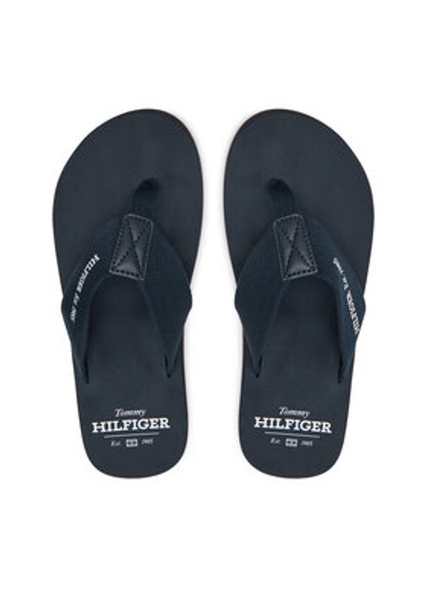 TOMMY HILFIGER - Tommy Hilfiger Japonki Hilfiger 85 Beach Sandal FM0FM05339 Granatowy. Kolor: niebieski. Materiał: materiał