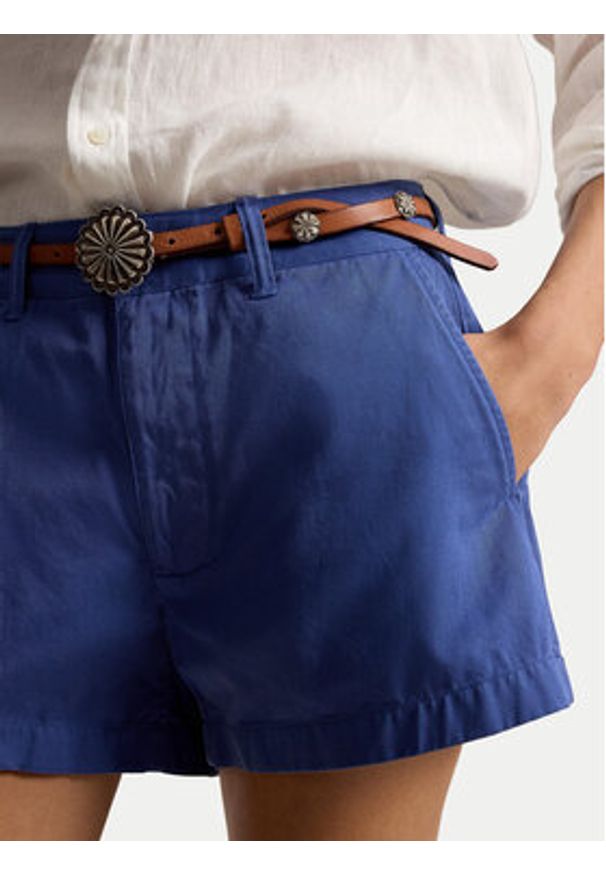 Polo Ralph Lauren Szorty materiałowe 211963798501 Niebieski Straight Fit. Kolor: niebieski. Materiał: bawełna