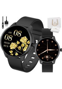 Smartwatch G.Rossi Zegarek SMARTWATCH damski G. Rossi SW020-2 + czarny pasek silikonowy. Rodzaj zegarka: smartwatch. Kolor: czarny #1