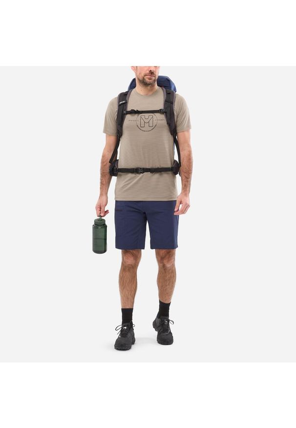 Koszulka męska z krótkim rękawem Millet Ubic Light Ts Ss M active fit. Kolor: beżowy. Materiał: tkanina, mesh. Długość rękawa: krótki rękaw. Długość: krótkie. Wzór: nadruk